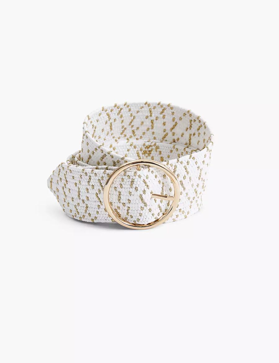 Lane Bryant Woven Stretch Women Belts White | OOO2699GZ